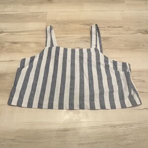 United By Blue Blue and White Striped crop top. Perfect for layering.